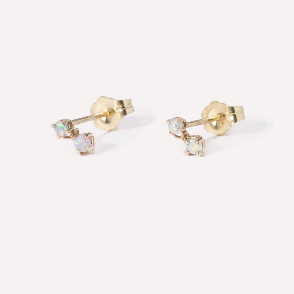 Amarilo x Jordan Risa Limited Edition 14k Gold and Opal Santos Studs